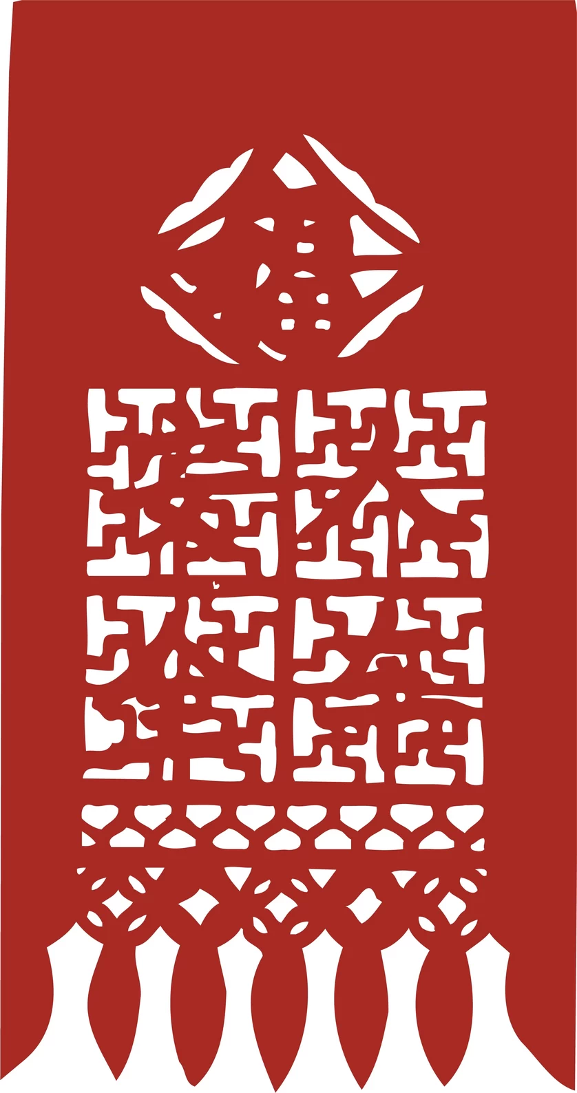 中国风中式传统喜庆民俗人物动物窗花剪纸插画边框AI矢量PNG素材【1982】